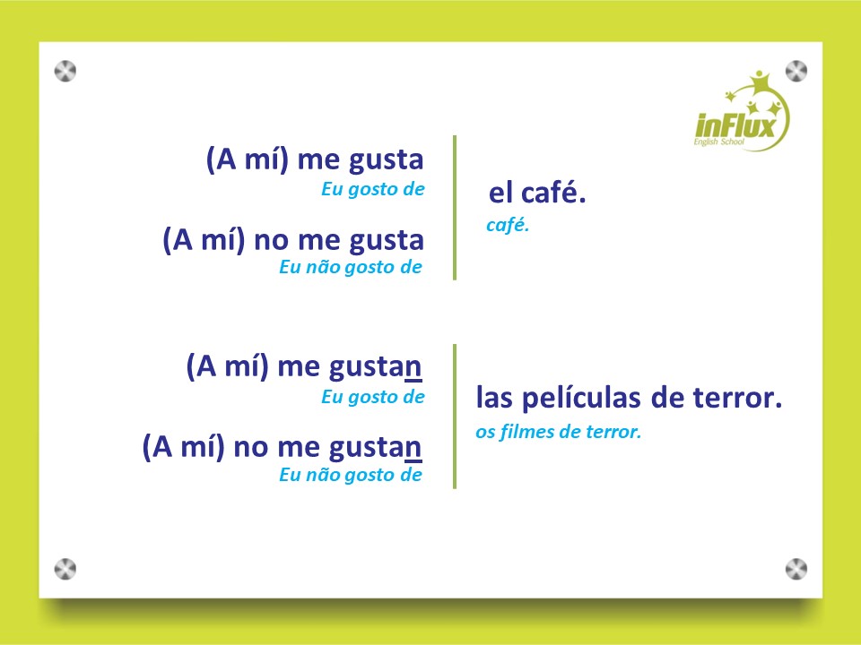 como se diz "eu gosto" em espanhol? - inFlux